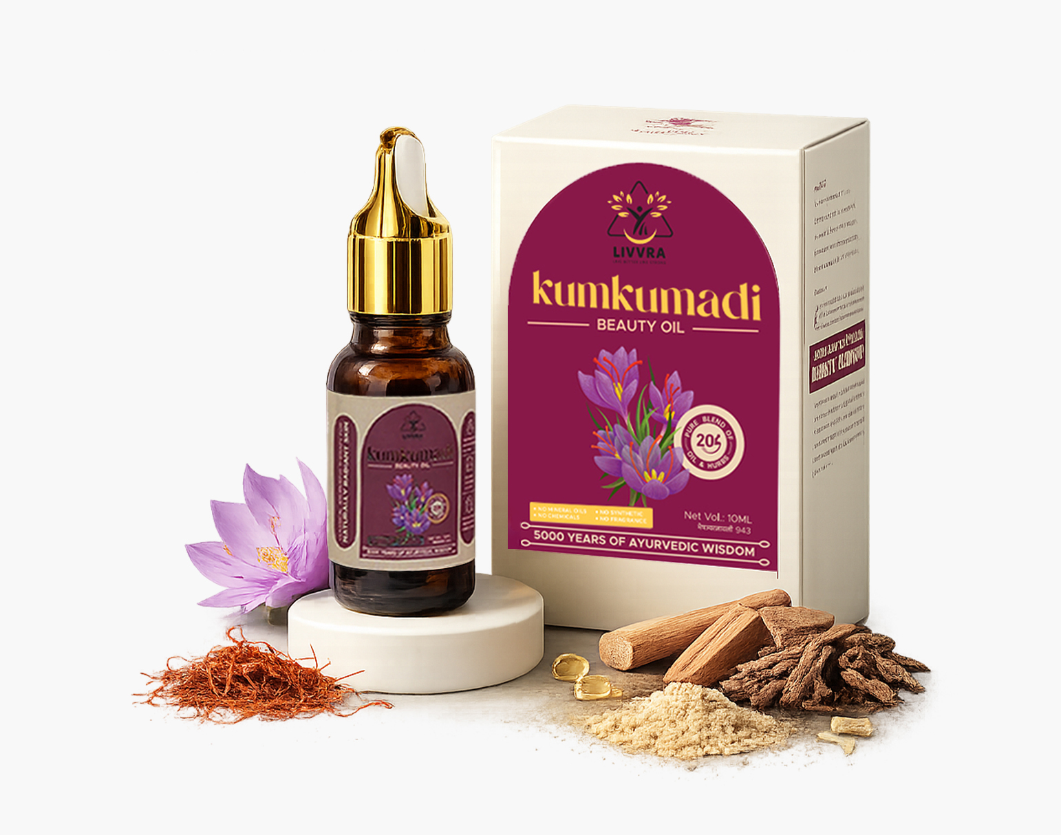 LIVVRA Kumkumadi Beauty Oil (10ml) ✨