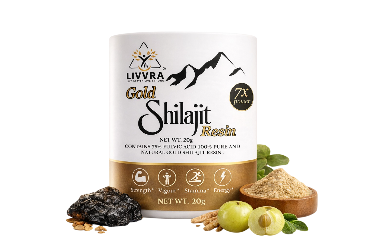 🔥 LIVVRA Gold Shilajit Resin | 75% Fulvic Acid | With Swarn Bhasma