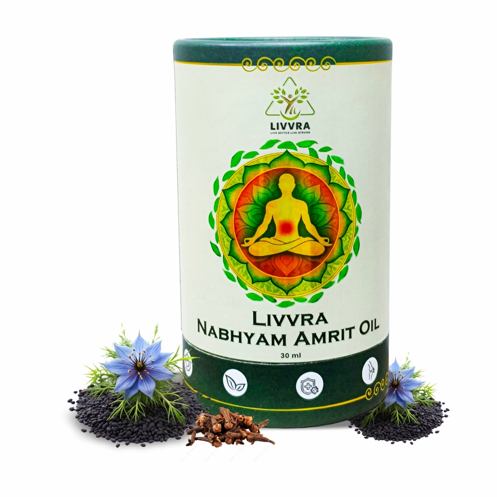 🌿 Livvra Nabhyam Amrit Oil – Ayurvedic Navel Care Oil (30ml) 💧