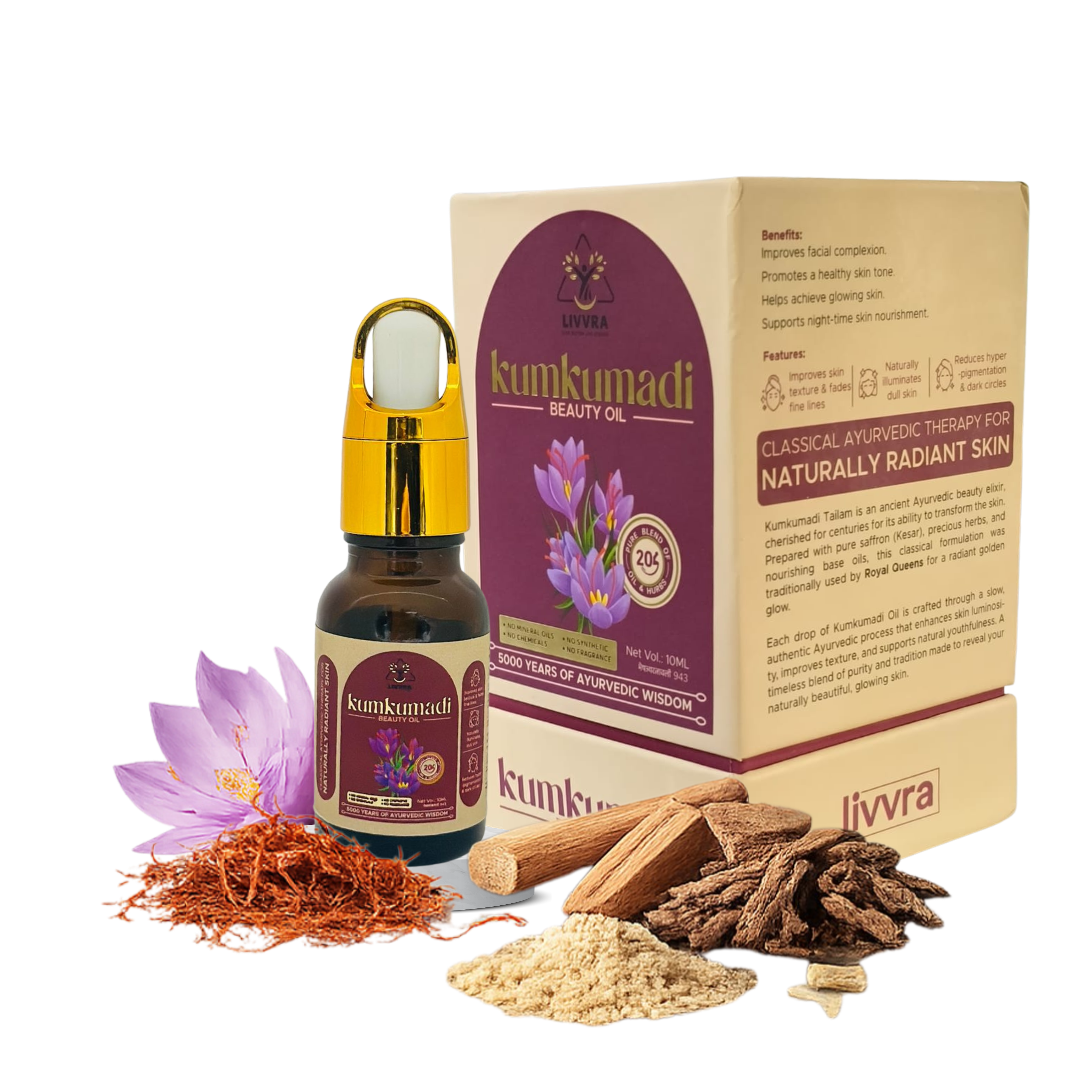 LIVVRA Kumkumadi Beauty Oil (10ml) ✨