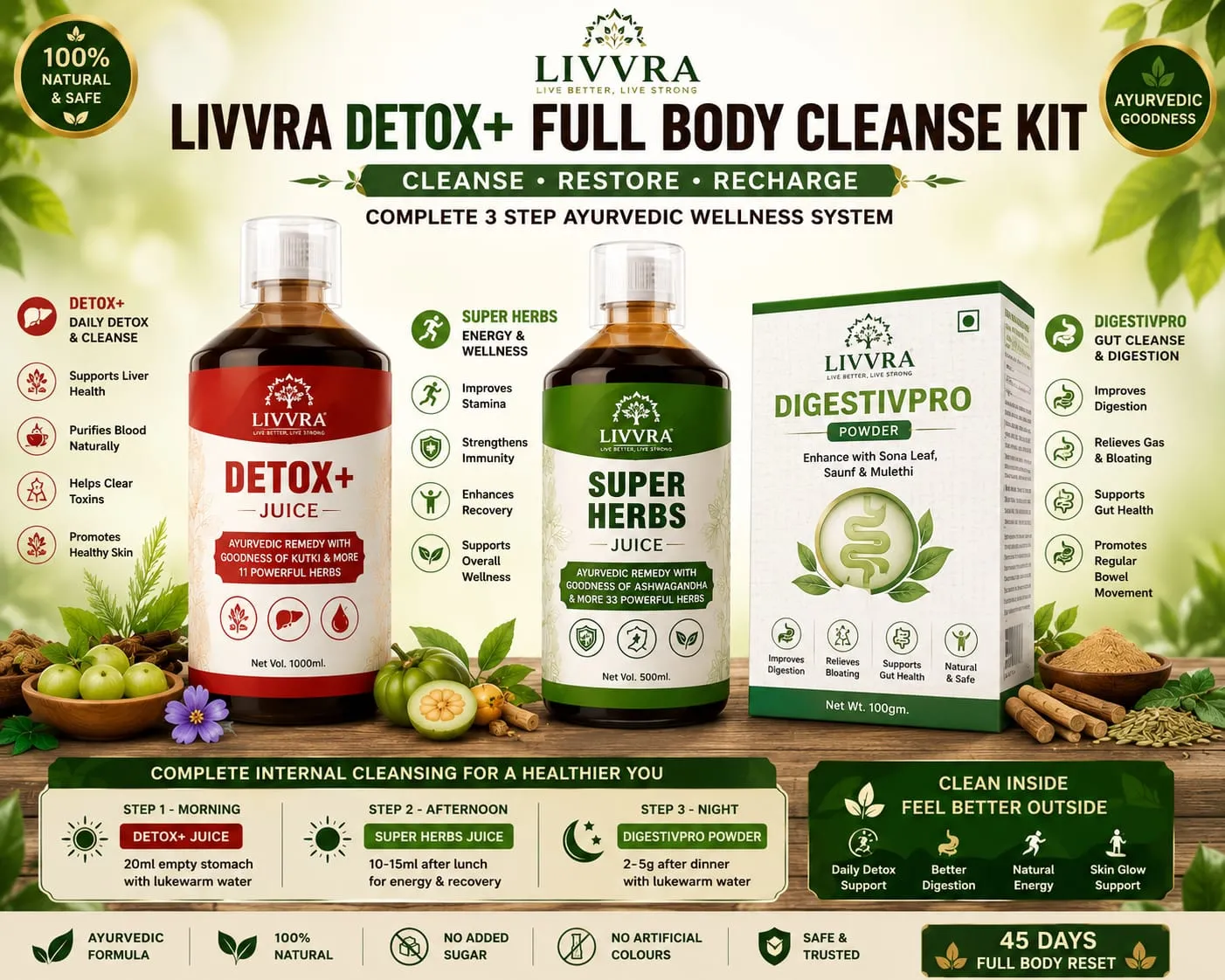 LIVVRA Detox+ Full Body Cleanse Kit — 45 Days
